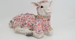 Dekofigur Blumenschaf liegend 23 x22x 41 cm
