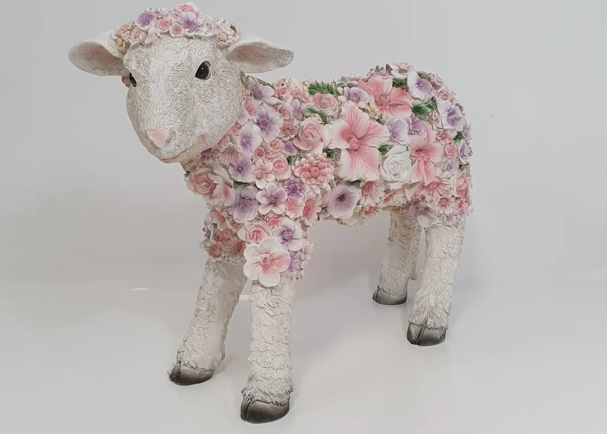 Dekofigur Blumenschaf stehend 35 x 15 x 44 cm