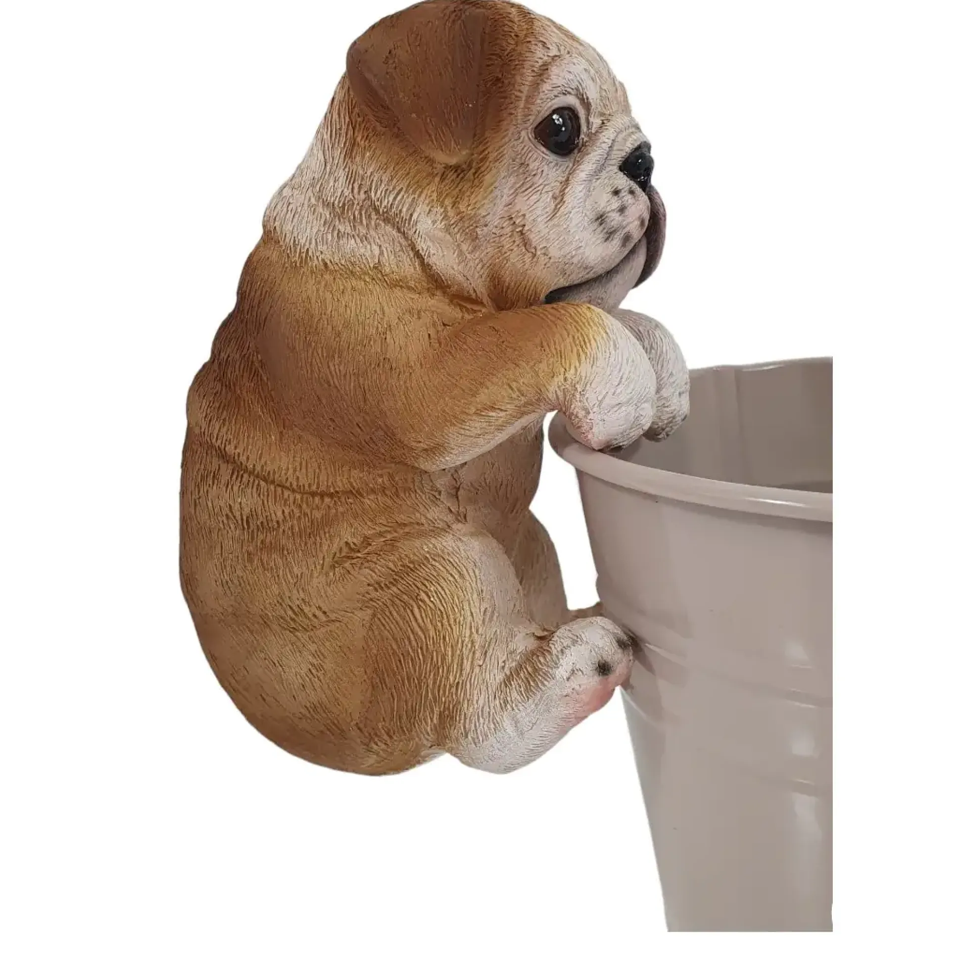 Dekofigur Bulldogge hängend 15 x 9,5 x 7,5 cm braun weiß