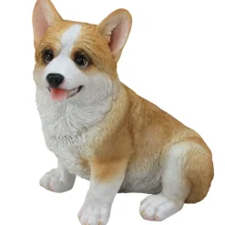 Dekofigur Corgi sitzend 20 x 19 x 12 cm braun weiß