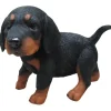 Dekofigur Dackelwelpe stehend 22 x 18 x 13 cm schwarz braun