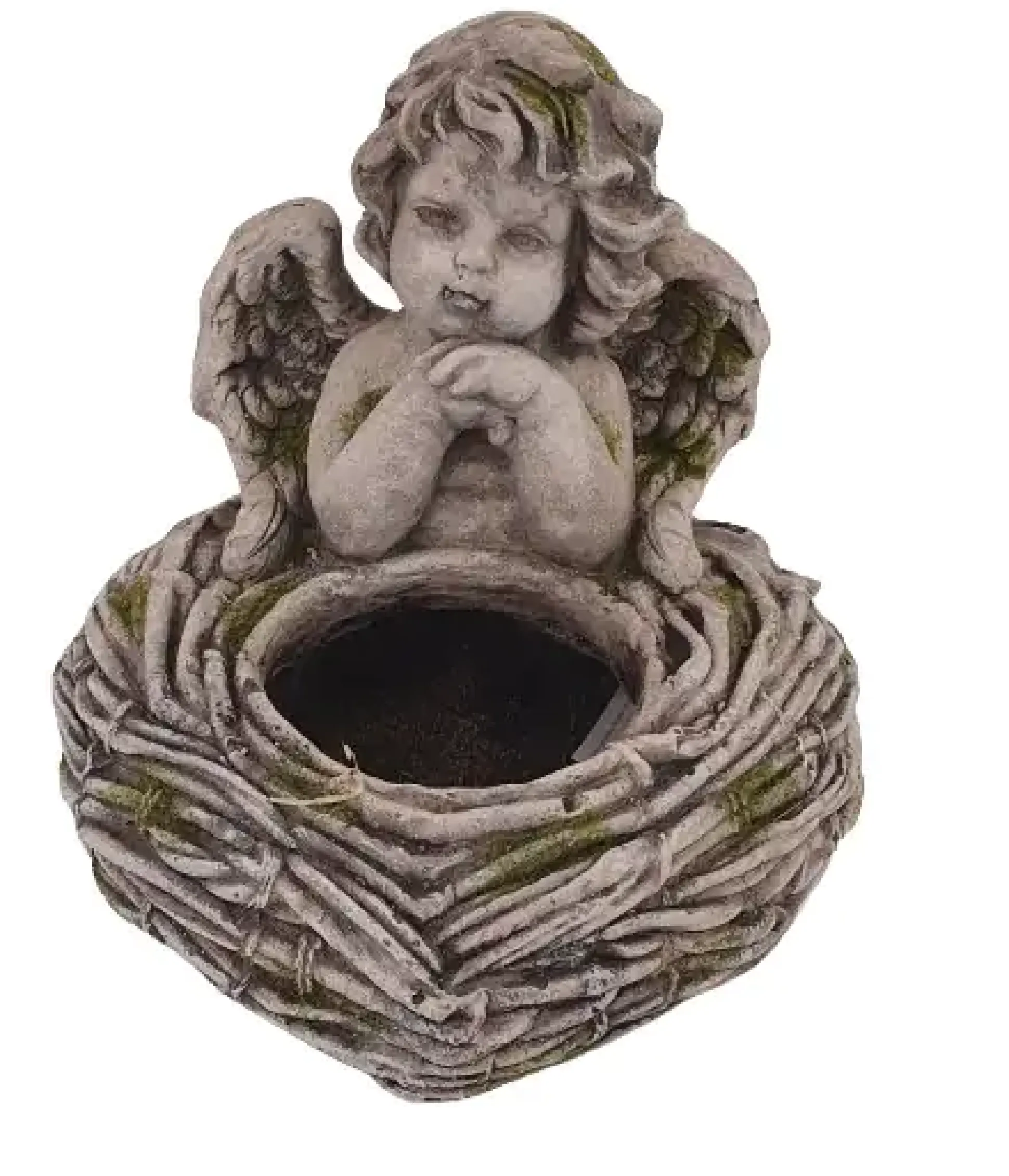 Dekofigur Engel zum Bepflanzen 31,5 x 27 x 31 cm grau