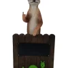 Dekofigur Erdmännchen am Zaun 62 x 30 cm braun