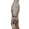 Dekofigur Erdmännchen mit Kind 47 x 13,5 cm braun