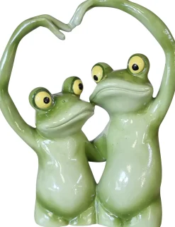 Dekofigur Froschpaar 21 cm grün