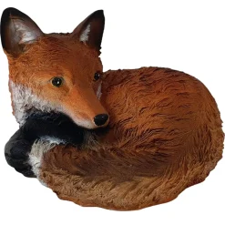 Dekofigur Fuchs liegend 27 x 24 x 20 cm orange schwarz