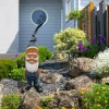 Dekofigur Gartenzwerg 90 x 33 cm anthrazit orange Globus