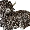Dekofigur Hochlandrind liegend 27 cm braun