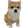 Dekofigur Hund Shiba Inu sitzend 19 x 12 x 17 cm hellbraun