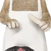 Dekofigur Maus mit Grill groß 29 cm braun weiß