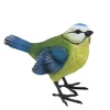 Dekofigur Vogel 10,5 x 12 cm blau gelb blau