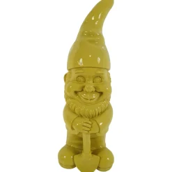 Dekofigur Zwerg mit Spaten 17,5 x 6 cm gelb