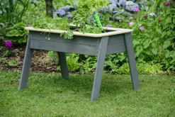 Dobar Kinder-Hochbeet mit Ablage grau 78 x 60 x 50 cm