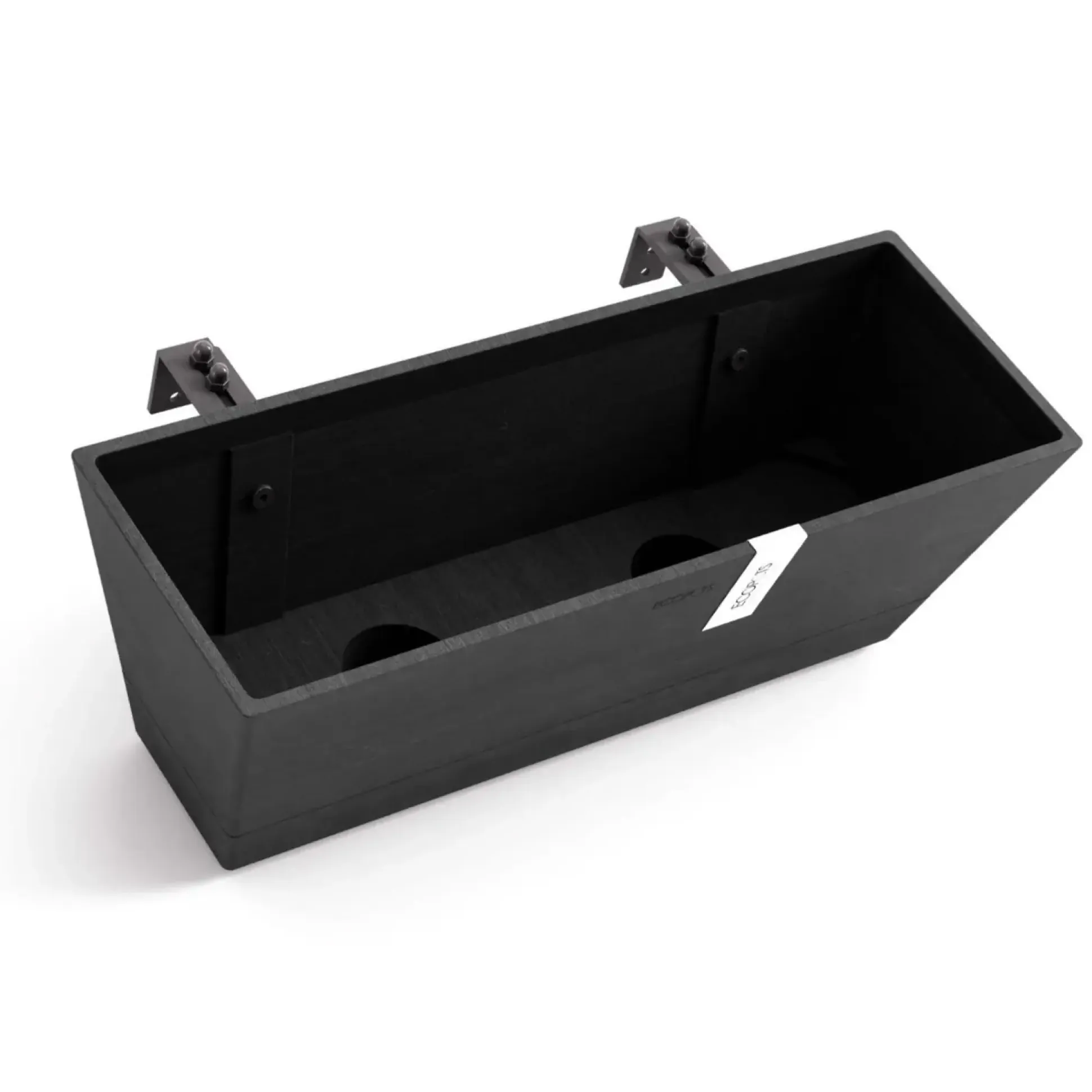 Ecopots Bewässerungsblumenkasten Bruges Balcony 48 cm dunkelgrau zum Aufhängen