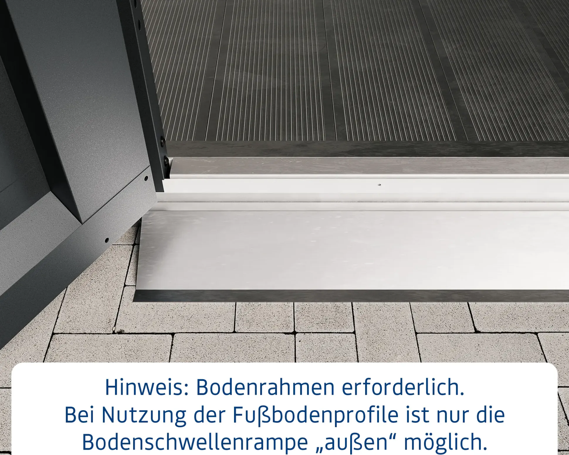 EcoStar Bodenschwellenrampe innen & außen für 2-flg. Tür