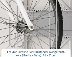 EcoStar Fahrradhalter 480 für Gerätehaus waagerecht