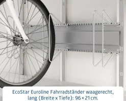 EcoStar Fahrradhalter 960 für Gerätehaus waagerecht