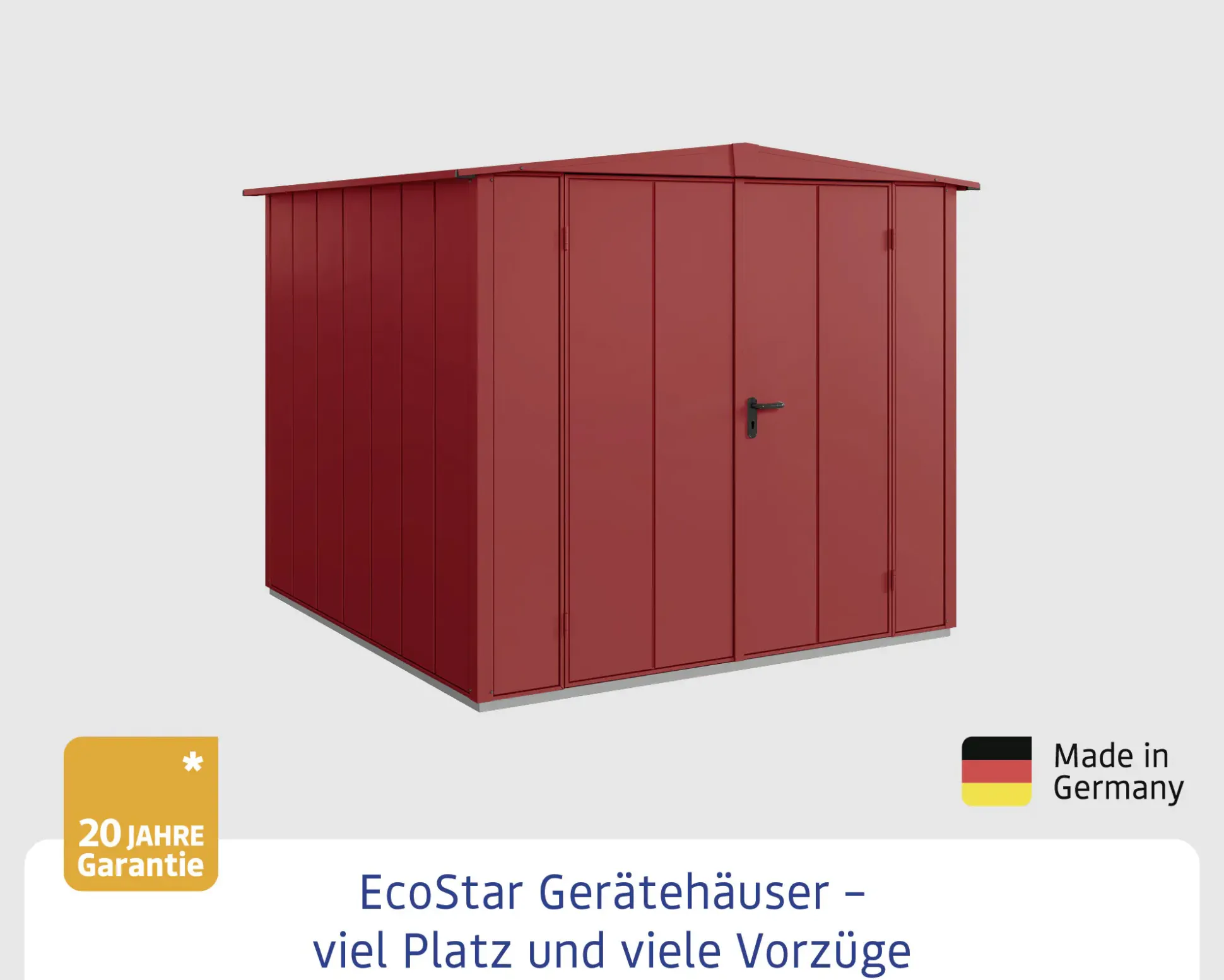 EcoStar Gerätehaus Elegant-S Typ 2 purpurrot 2 flg 258,8 x 247,7 x 216 cm