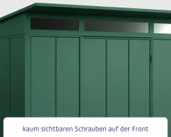 EcoStar Gerätehaus Elegant-P Typ 1 moosgrün 247,9 x 153 x 228,6 cm