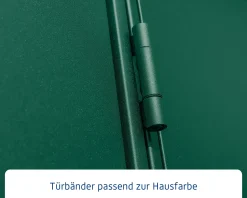 EcoStar Gerätehaus Elegant-P Typ 1 moosgrün 247,9 x 153 x 228,6 cm