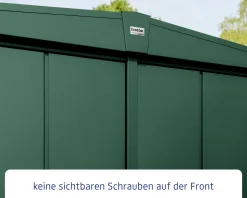EcoStar Gerätehaus Elegant-S Typ 1 moosgrün 1 flg 258,8 x 121,3 x 216 cm