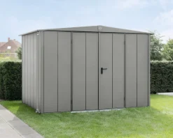 EcoStar Gerätehaus Elegant-S Typ 3 graualuminium 2 flg 323,6 x 247,7 cm