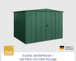 EcoStar Gerätehaus Elegant-S Typ 3 323,6 x 247,7 x 219,4 cm moosgrün