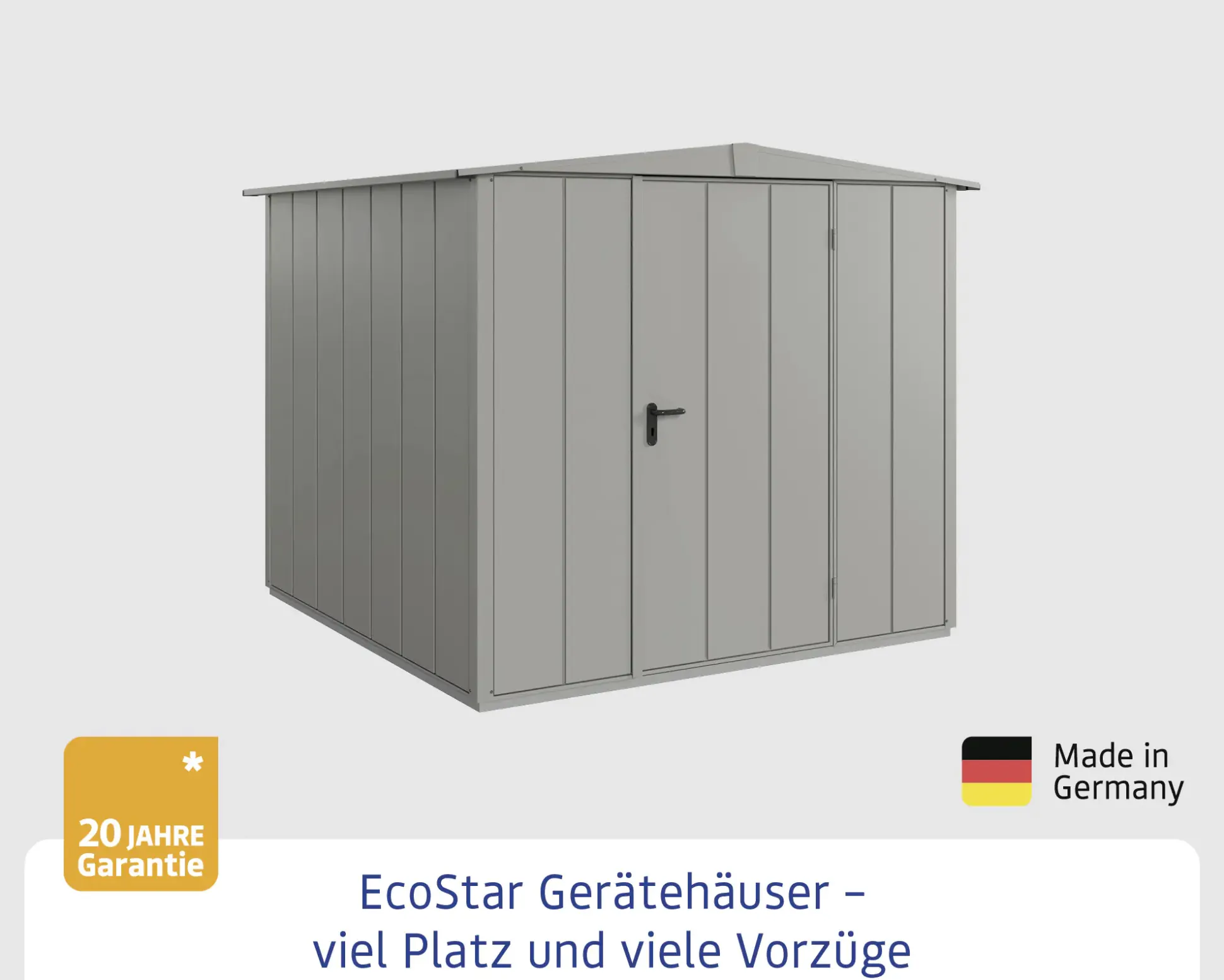 EcoStar Gerätehaus Elegant-S Typ 2 graualuminium 1 flg 258,8 x 247,7 cm