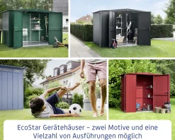 EcoStar Gerätehaus Elegant-P Typ 3 taubenblau 312,7 x 283,4 x 232,3 cm
