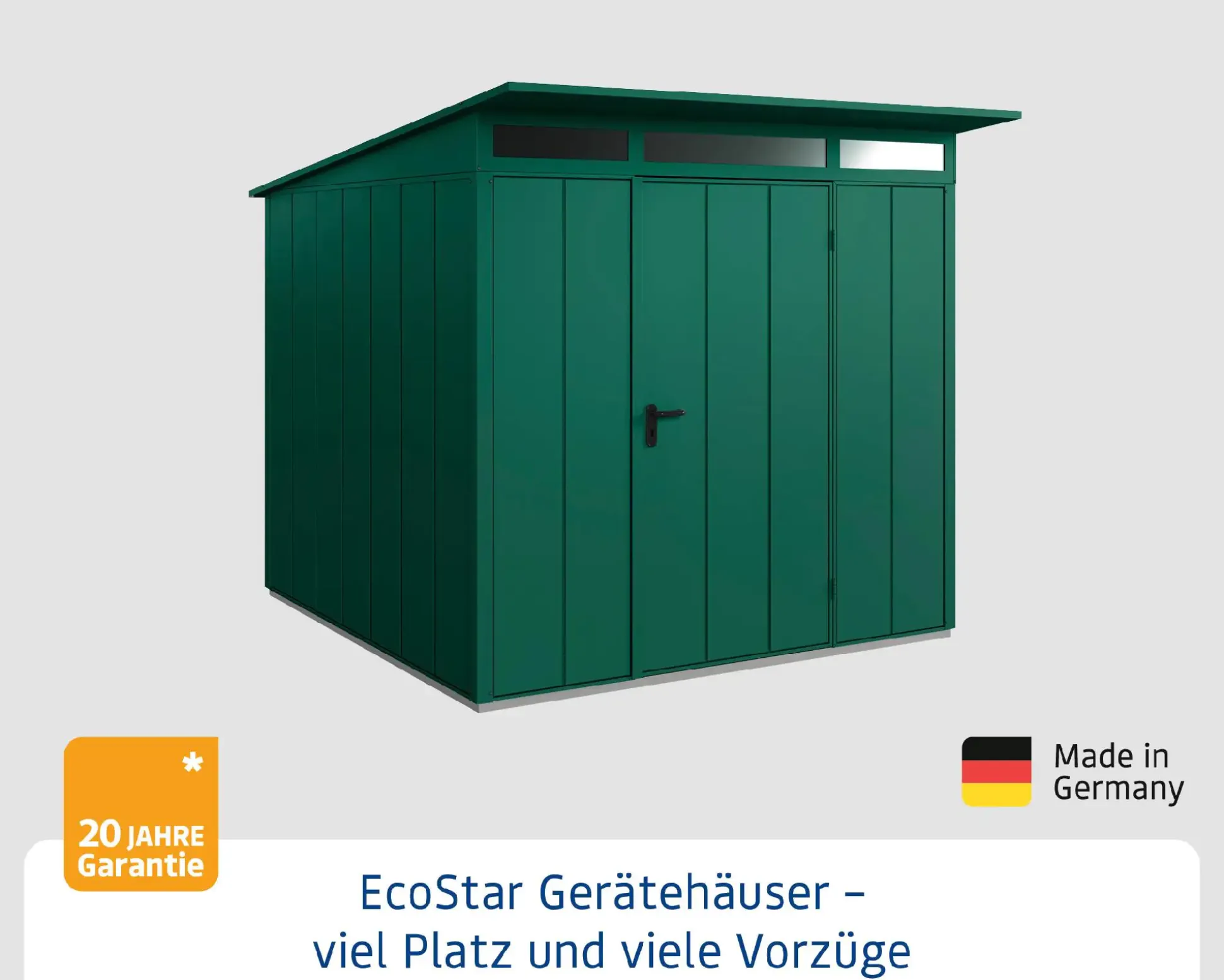 EcoStar Gerätehaus Elegant-P Typ 2 moosgrün 247,9 x 283,4 x 232,3 cm