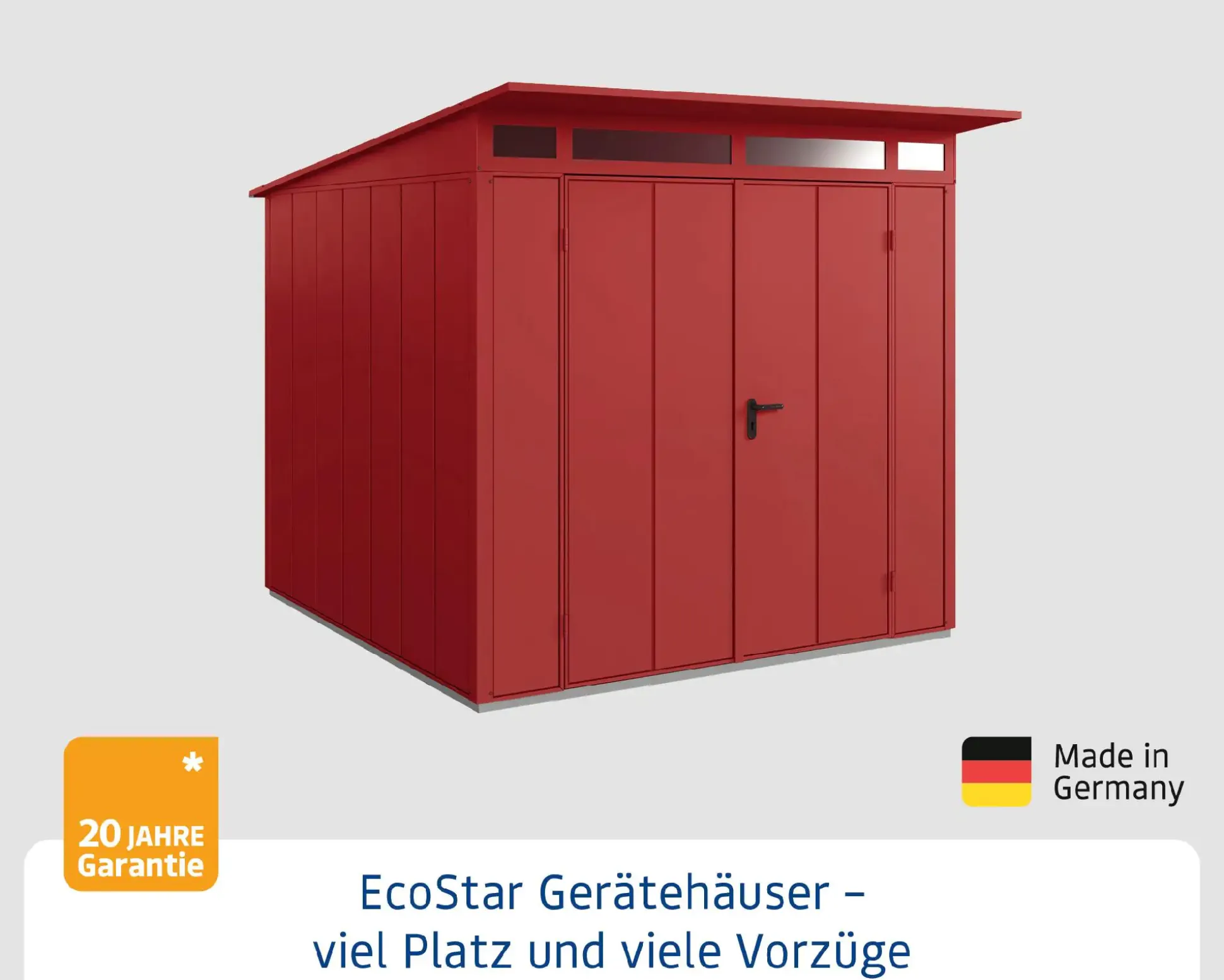 EcoStar Gerätehaus Elegant-P Typ 2 purpurrot 247,9 x 283,4 x 232,3 cm
