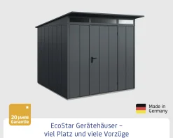 EcoStar Gerätehaus Elegant-P Typ 2 anthrazitgrau 247,9 x 283,4 x 232,3 cm