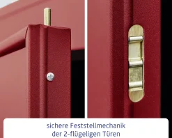 EcoStar Gerätehaus Elegant-P Typ 2 purpurrot 247,9 x 283,4 x 232,3 cm