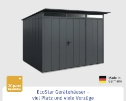 EcoStar Gerätehaus Elegant-P Typ 3 anthrazitgrau 312,7 x 283,4 x 232,3 cm