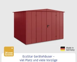 EcoStar Gerätehaus Elegant-S Typ 3 323,6 x 247,7 x 219,4 cm purpurrot