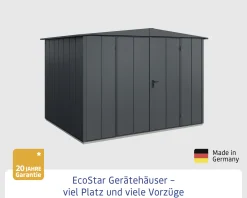 EcoStar Gerätehaus Elegant-S Typ 3 anthrazitgrau 2 flg 323,6 x 247,7 cm