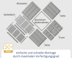 EcoStar Gerätehaus Elegant-S Typ 3 anthrazitgrau 2 flg 323,6 x 247,7 cm
