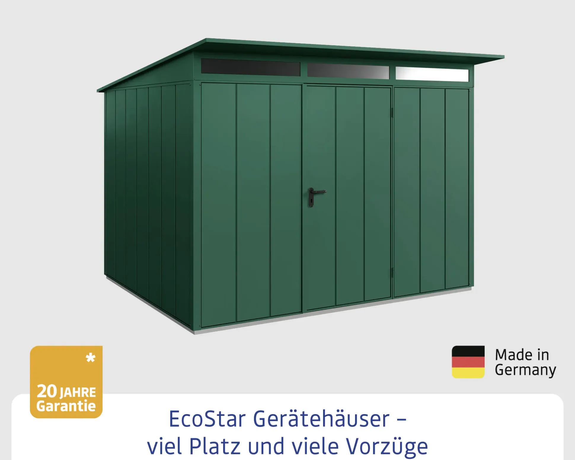 EcoStar Gerätehaus Elegant-P Typ 3 moosgrün 312,7 x 283,4 x 232,3 cm