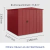 EcoStar Gerätehaus Elegant-S Typ 2 purpurrot 1 flg 258,8 x 247,7 x 216 cm