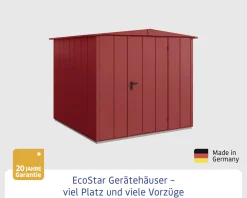 EcoStar Gerätehaus Elegant-S Typ 2 purpurrot 1 flg 258,8 x 247,7 x 216 cm