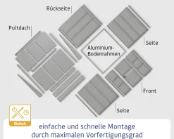EcoStar Gerätehaus Elegant-P Typ 3 taubenblau 312,7 x 283,4 x 232,3 cm