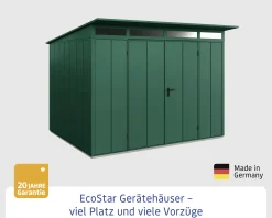 EcoStar Gerätehaus Elegant-P Typ 3 moosgrün 312,7 x 283,4 x 232,3 cm