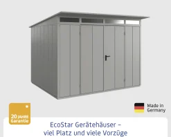EcoStar Gerätehaus Elegant-P,Typ 3 312,7 x 283,4 x 232,3 cm graualuminium