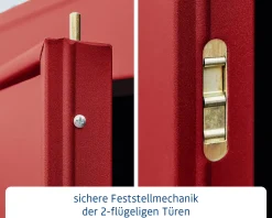 EcoStar Gerätehaus Elegant-S Typ 1 purpurrot 1 flg 258,8 x 121,3 x 216 cm