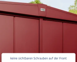 EcoStar Gerätehaus Elegant-S Typ 1 purpurrot 1 flg 258,8 x 121,3 x 216 cm