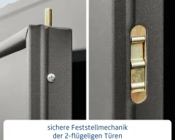 EcoStar Gerätehaus Elegant-S Typ 1 graualuminium 1 flg 258,8 x 121,3 cm