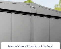 EcoStar Gerätehaus Elegant-S Typ 1 graualuminium 1 flg 258,8 x 121,3 cm