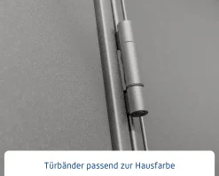EcoStar Gerätehaus Elegant-S Typ 1 graualuminium 1 flg 258,8 x 121,3 cm