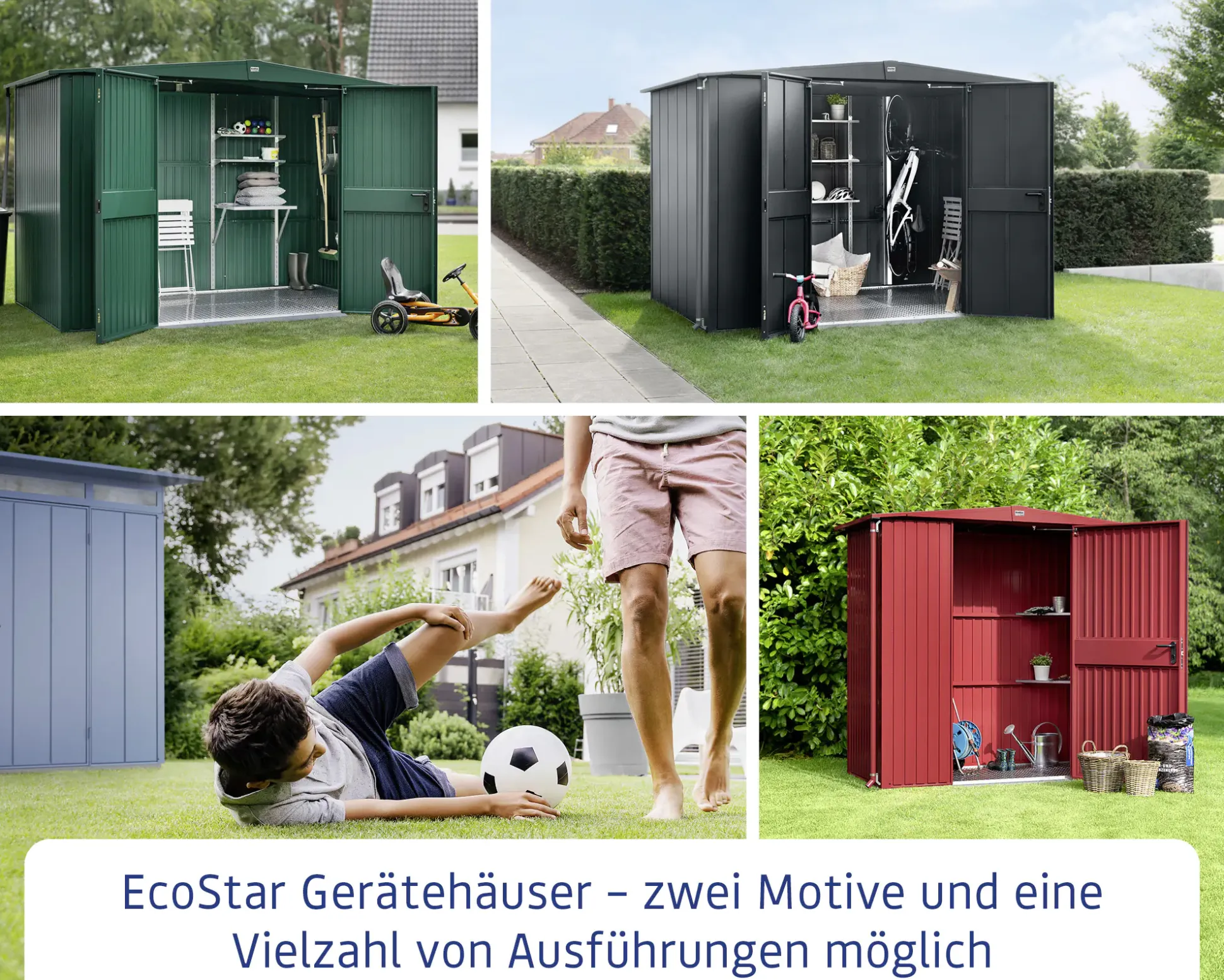 EcoStar Gerätehaus Trend-P Typ 3 moosgrün 312,7 x 283,4 x 232,3 cm