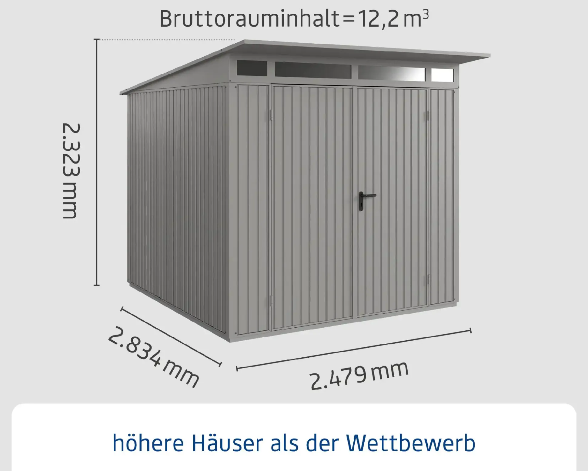 EcoStar Gerätehaus Trend-P Typ 2 247,9 x 283,4 x 232,3 cm graualuminium